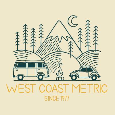 Repair Books, Stickers & T-shirts - Stickers - STICKER, "VW CAMPOUT" WEST COAST METRIC 4"