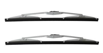 WIPER BLADES, 13" LEFT & RIGHT, SILVER, ALL TYPE 3 1961-73 - Image 1