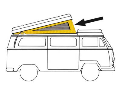 POP TOP, 3 WINDOW YELLOW ACRYLIC, WESTFALIA BUS 1974-79 *HANDMADE IN USA* - Image 1