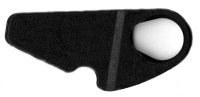 SEAT HINGE COVER, BLACK, RIGHT OUTER WITH HOLE, BUG 1976-79 (Holding Pins Part # 171-500)