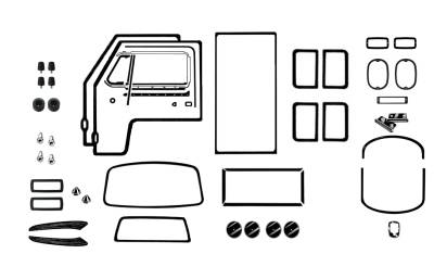 *MASTER KIT* EXTERIOR RUBBER, BUS DOUBLE CAB 1968 (LHD With Cal Look Style Window Seals & Rear Side Vent Wings, see description for complete contents) - Image 3