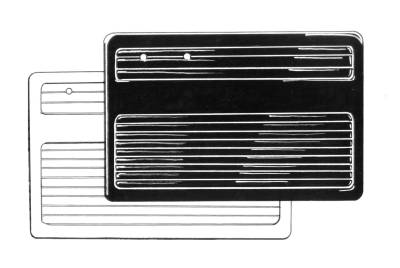 INTERIOR - Door Hardware - DOOR PANELS, WHITE, NO POCKET, BUG 1950-55
