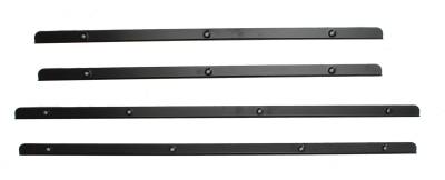 PARTITION PAD KIT, BEHIND FRONT SEATS, 4 PIECE BLACK GRAIN WITH HARDWARE, BUS 1971-76 - Image 4