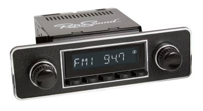 RADIO WITH BLUETOOTH, USB, AUX - BLACK KNOBS, BUTTONS & FACE PLATE, TYPE 3 1966-73