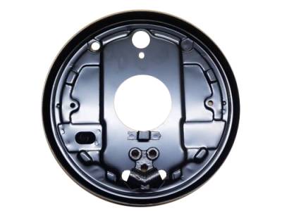 BACKING PLATE, LEFT REAR, BUS 1971-79