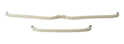 GRAB HANDLE, FULL MIDDLE BACK SEAT, IVORY WITH CHROME ENDS, BUS 1958-63