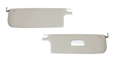 SUNVISORS, WHITE, BUG CONV. 1965-72 (NOTE: Comes with Rods for 1968-72 ONLY, 1965-67 must use old Rods) - Image 1