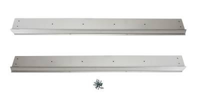 DOOR SILL PLATES, ALUMINUM, LEFT & RIGHT WITH SCREWS *MADE IN USA* ALL GHIAS 1966-74