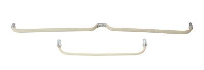 GRAB HANDLE, FULL MIDDLE BACK SEAT, IVORY WITH CHROME ENDS, BUS 1958-63 (1 Short & 1 Long Handle) - Image 1