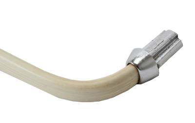 GRAB HANDLE, FULL MIDDLE BACK SEAT, IVORY WITH CHROME ENDS, BUS 1958-63 (1 Short & 1 Long Handle) - Image 2