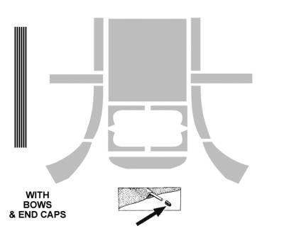 HEADLINER INSTALL KIT, FOAM PADDING, BOWS & END CAPS, BUG SEDAN & SUNROOF MODELS 1946-77 (Headliner Sold Separately) *MADE IN USA BY WCM* - Image 1