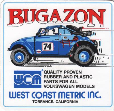 STICKER, NOS WEST COAST METRIC "BUGAZON" (Only a few left!)