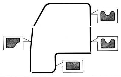 *MASTER KIT* EXTERIOR RUBBER, BUS SINGLE CAB PICKUP 1964 (See Description for Contents) - Image 3