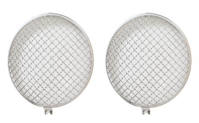 HEADLIGHT GRILL, CHROME WITH MESH, LEFT & RIGHT, BUG 1946-66, BUS 1950-67 - Image 1