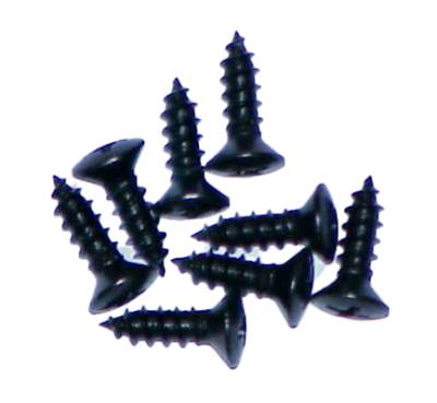 SCREWS, CONVERTIBLE TOP FRONT TRIM PLATE, PACK OF 8, BUG CONV. 1973-79