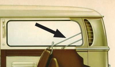 West Coast Metric - JAIL BARS / LUGGAGE GUARD, REAR SIDE WINDOW ANGLED, SET DOES 2 WINDOWS, BUS 1968-79, VANAGON 1980-85 - Image 2