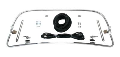 West Coast Metric - SAFARI FRONT WINDOW POP OUT KIT, BUG CONVERTIBLE 1965-72, CHROME FRAME, SLIDERS, LATCHES, SEALS & HARDWARE *MADE IN USA* - Image 1