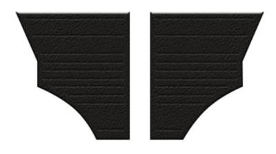 PANELS, REAR SIDE CARGO/ LUGGAGE AREA, BLACK, BUS 1972-79