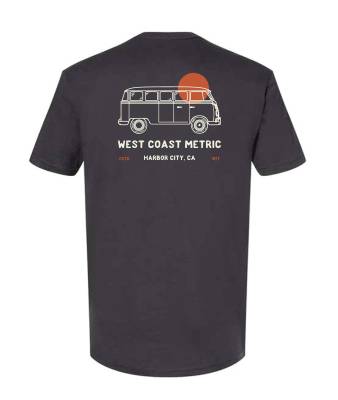 T-SHIRT, WEST COAST METRIC BUS, VINTAGE BLACK - SIZE DOULBE EXTRA LARGE (XXL)